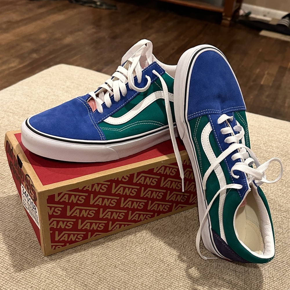 Vans Men's Sneakers in Blue and Green